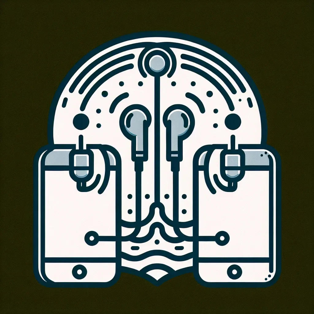 "Os Galaxy Buds mostrando a compatibilidade com dois dispositivos simultaneamente, destacando sua funcionalidade e design inovador em um ambiente moderno."