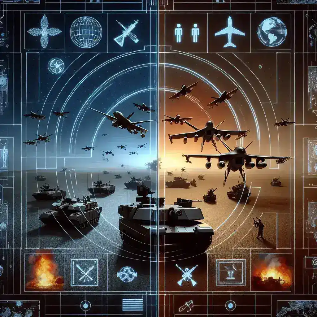 "Imagem ilustrativa do logo do Google com símbolos de tecnologia e armamento, representando a discussão sobre a liberação de IA para desenvolvimento de armas e seus impactos éticos e sociais."